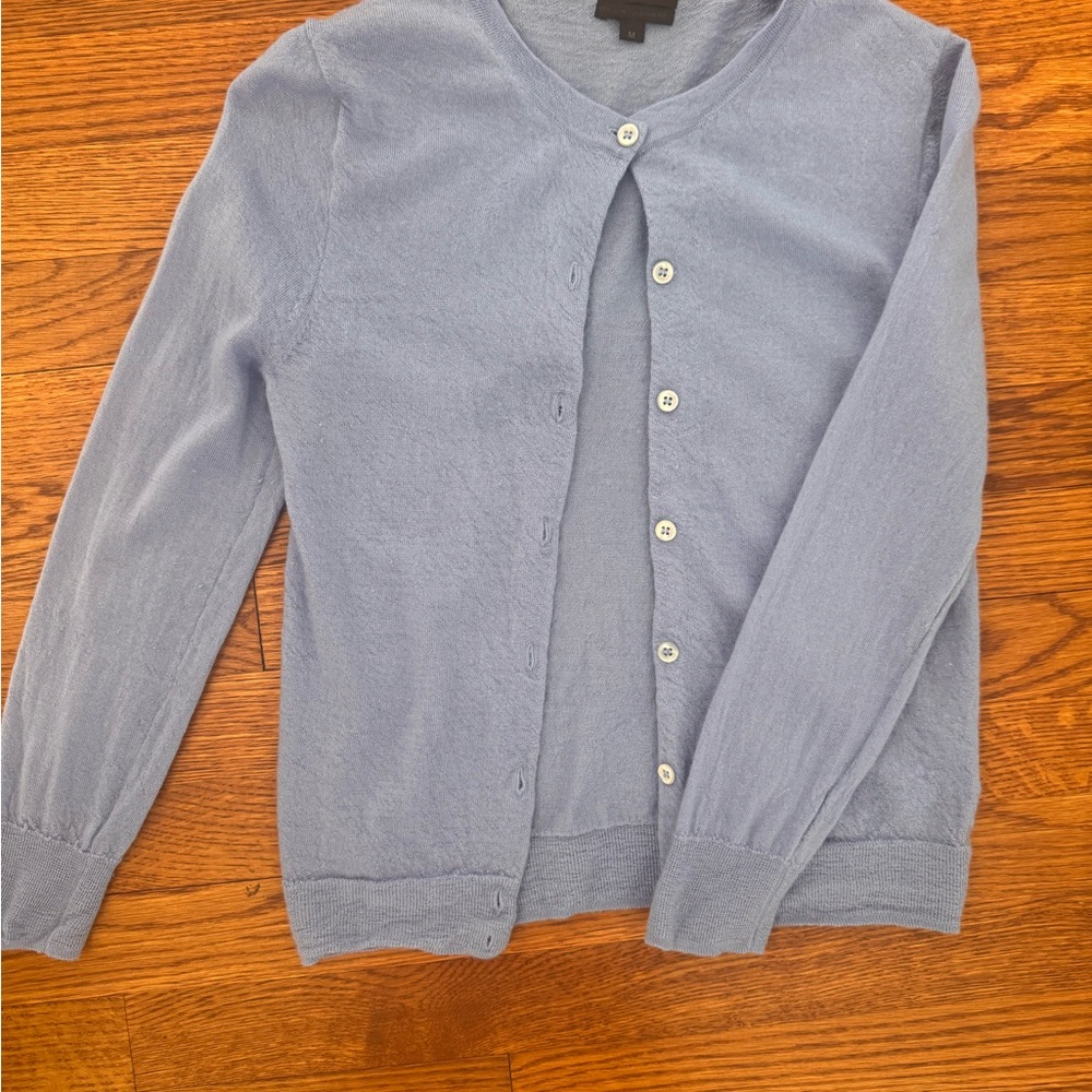 Cashmere Light Blue Button-Up Cardigan